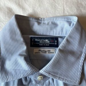 Kamakura Maker’s Dress Shirt - blue stripe